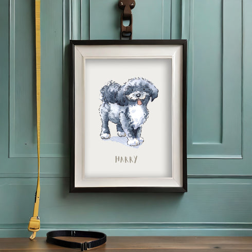 Havanese Fawn Grey Personalised Dog Print